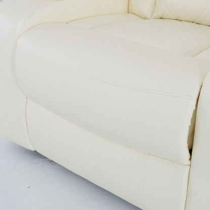 Poltrona reclinabile moderna in pelle traspirante con illuminazione ambientale e LED alimentato tramite USB