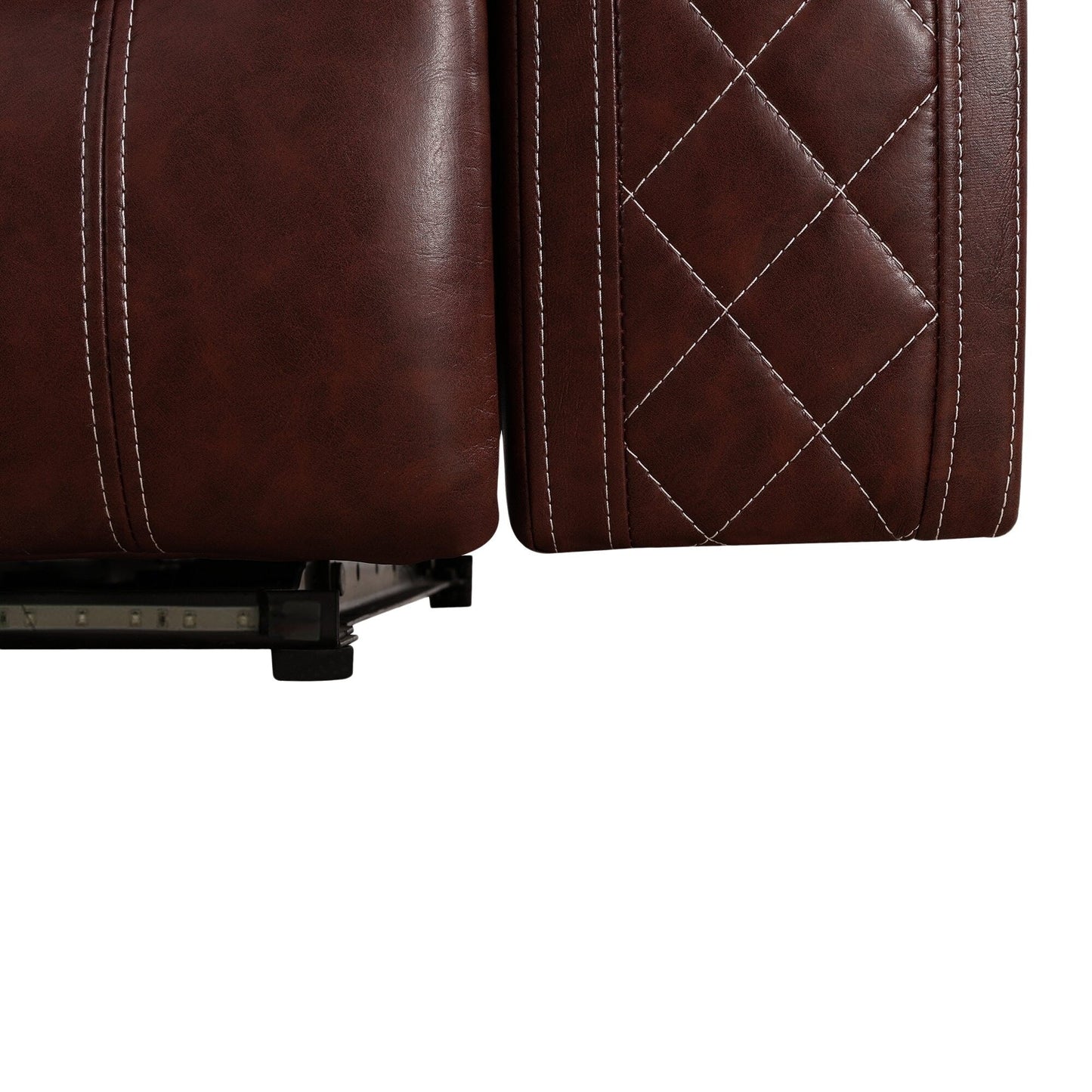 Poltrona reclinabile moderna in pelle traspirante con illuminazione ambientale e LED alimentato tramite USB