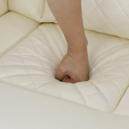 Poltrona reclinabile moderna in pelle traspirante con illuminazione ambientale e LED alimentato tramite USB