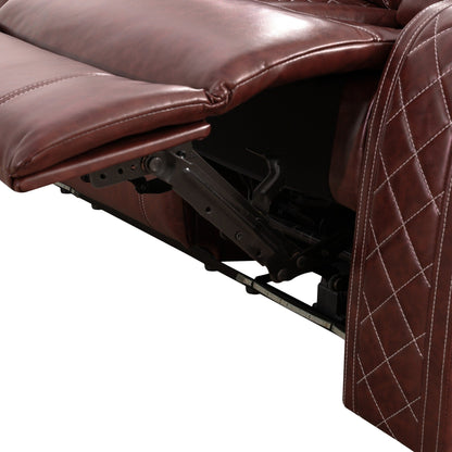 Poltrona reclinabile moderna in pelle traspirante con illuminazione ambientale e LED alimentato tramite USB