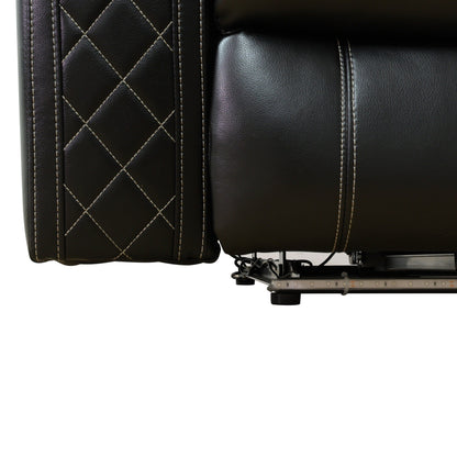 Poltrona reclinabile moderna in pelle traspirante con illuminazione ambientale e LED alimentato tramite USB