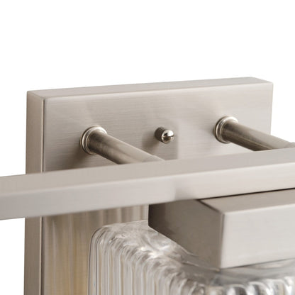 Lampada da bagno moderna in nichel spazzolato a 3 luci con luce verso l'alto e verso il basso