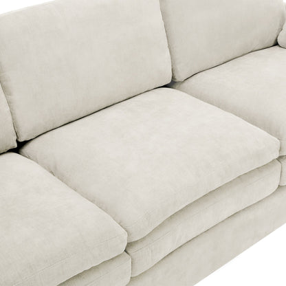 Divano moderno a 3 posti imbottito e confortevole in ciniglia, divano a 3 posti Comfy Cloud con 2 cuscini lombari, divano con cuscino di peluche