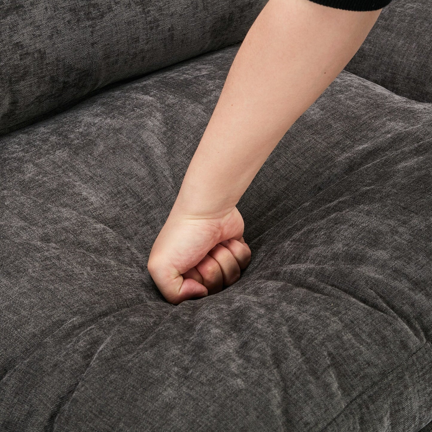 Divano moderno a 3 posti imbottito e confortevole in ciniglia, divano a 3 posti Comfy Cloud con 2 cuscini lombari, divano con cuscino di peluche