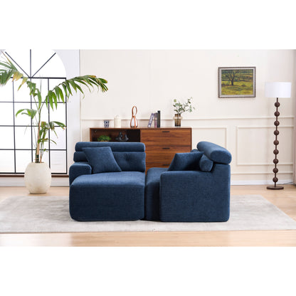 Divano componibile modulare moderno a 4 posti a forma di L in ciniglia con 2 cuscini per il soggiorno dell'appartamento