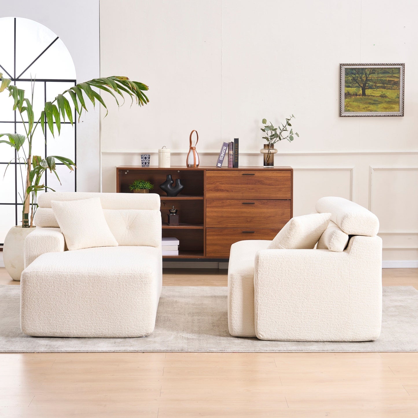 Divano componibile modulare moderno a 4 posti a forma di L in ciniglia con 2 cuscini per il soggiorno dell'appartamento