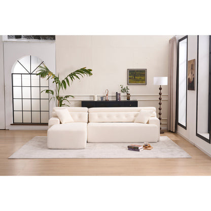 Divano componibile modulare moderno a 4 posti a forma di L in ciniglia con 2 cuscini per il soggiorno dell'appartamento