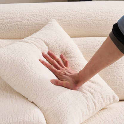 Divano componibile modulare moderno a 4 posti a forma di L in ciniglia con 2 cuscini per il soggiorno dell'appartamento