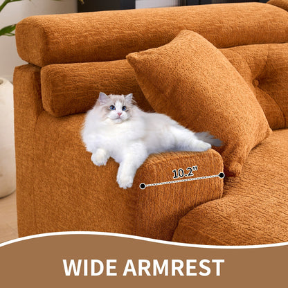 Divano componibile modulare moderno a 4 posti a forma di L in ciniglia con 2 cuscini per il soggiorno dell'appartamento