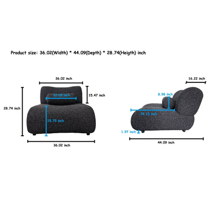Divano componibile moderno curvo in ciniglia a 3 posti con cuscini cilindrici per soggiorno