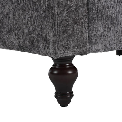 Divano a due posti moderno in tessuto ciniglia, divano a due posti imbottito