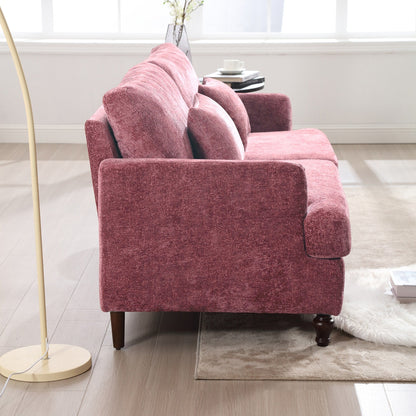 Divano a due posti moderno in tessuto ciniglia, divano a due posti imbottito