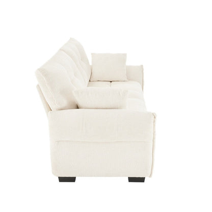 Divano moderno a due posti con rivestimento in tessuto ciniglia