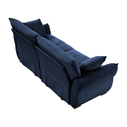 Divano moderno a due posti con rivestimento in tessuto ciniglia