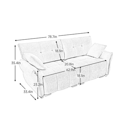 Divano moderno a due posti con rivestimento in tessuto ciniglia