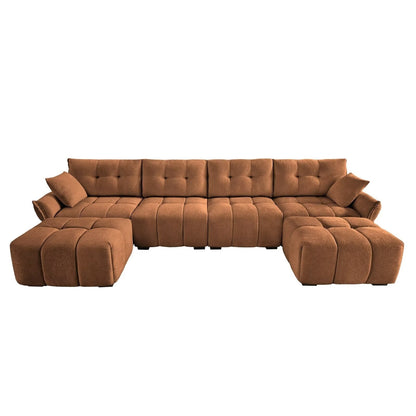 Divano moderno in ciniglia, struttura in legno massello con cuscino ad alta elasticità