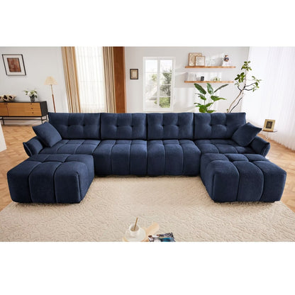 Divano moderno in ciniglia, struttura in legno massello con cuscino ad alta elasticità