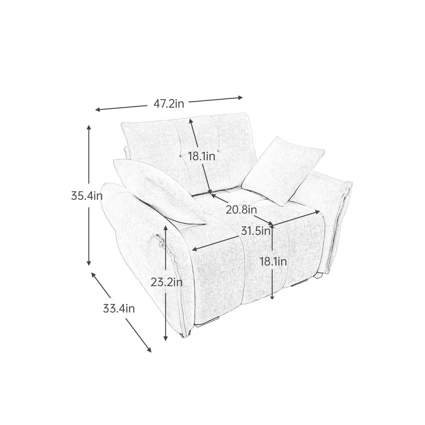 Divano moderno in ciniglia, struttura in legno massello con cuscino ad alta elasticità