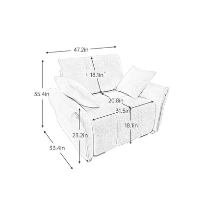 Divano moderno in ciniglia, struttura in legno massello con cuscino ad alta elasticità