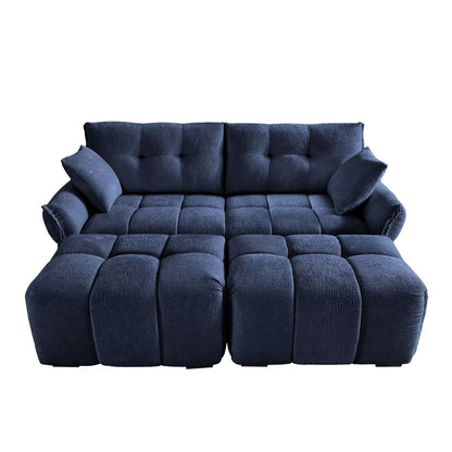 Divano moderno in ciniglia, struttura in legno massello con cuscino ad alta elasticità