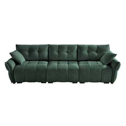 Divano moderno in ciniglia, struttura in legno massello con cuscino ad alta elasticità