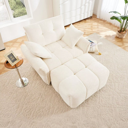 Divano moderno in ciniglia, struttura in legno massello con cuscino ad alta elasticità