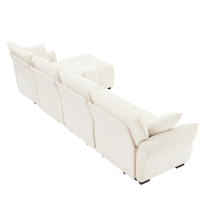 Divano moderno in ciniglia, struttura in legno massello con cuscino ad alta elasticità