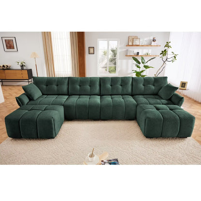 Divano moderno in ciniglia, struttura in legno massello con cuscino ad alta elasticità