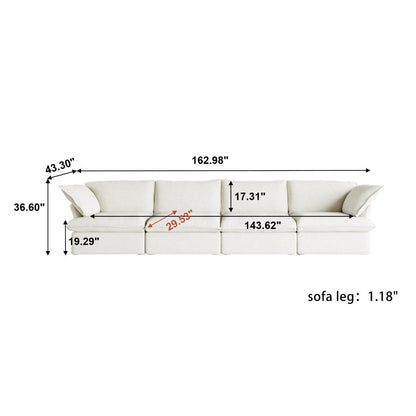 Divano moderno e confortevole, divani componibili minimalisti imbottiti in piuma, fodere per cuscini rimovibili