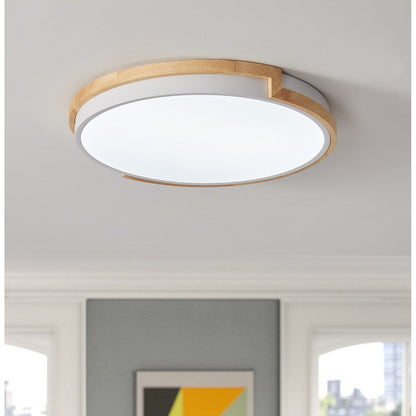 Moderno apparecchio di illuminazione a LED con montaggio a filo sul soffitto, con 1 luce circolare e concisa