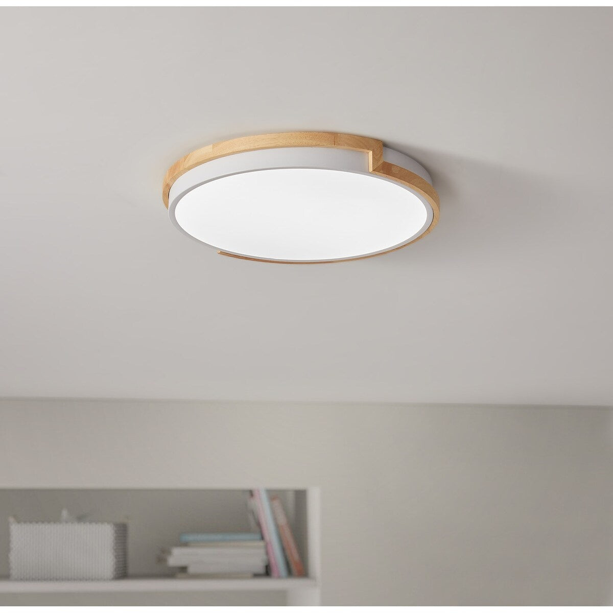 Moderno apparecchio di illuminazione a LED con montaggio a filo sul soffitto, con 1 luce circolare e concisa
