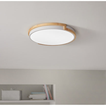 Moderno apparecchio di illuminazione a LED con montaggio a filo sul soffitto, con 1 luce circolare e concisa