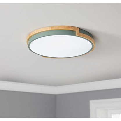 Moderno apparecchio di illuminazione a LED con montaggio a filo sul soffitto, con 1 luce circolare e concisa