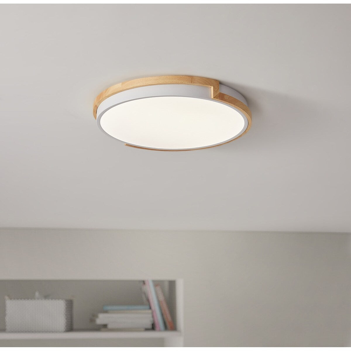 Moderno apparecchio di illuminazione a LED con montaggio a filo sul soffitto, con 1 luce circolare e concisa