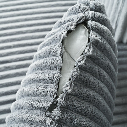 Divano letto moderno convertibile in velluto a coste con braccioli larghi e 2 cuscini per soggiorno e appartamento