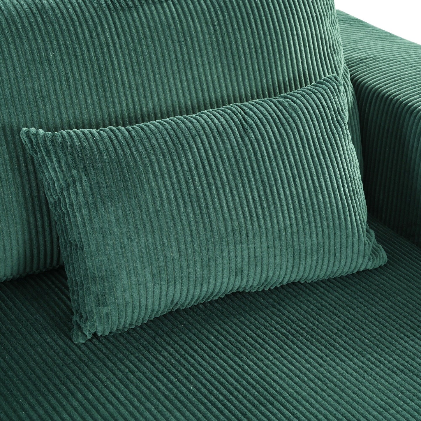 Divano letto moderno convertibile in velluto a coste con braccioli larghi e 2 cuscini per soggiorno e appartamento