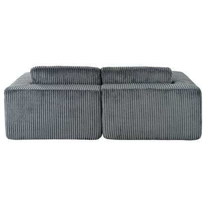 Divano letto moderno convertibile in velluto a coste con braccioli larghi e 2 cuscini per soggiorno e appartamento