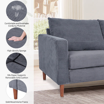 Divano letto futon moderno trasformabile in ciniglia, divano a due posti da 82,68 pollici con bracciolo quadrato per soggiorno