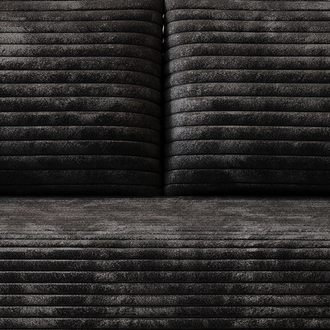 Divano moderno senza struttura rivestito in tessuto di velluto a coste, per soggiorno, studio o sala di intrattenimento.