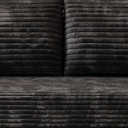 Divano moderno senza struttura rivestito in tessuto di velluto a coste, per soggiorno, studio o sala di intrattenimento.