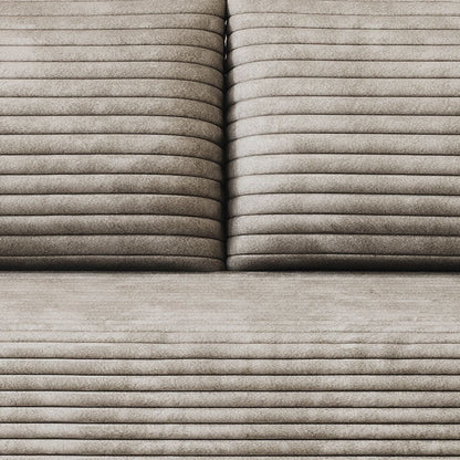 Divano moderno senza struttura rivestito in tessuto di velluto a coste, per soggiorno, studio o sala di intrattenimento.