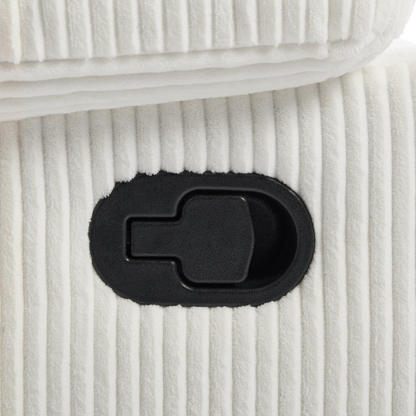 Poltrona reclinabile manuale moderna in velluto a coste, reclinabile regolabile con braccioli larghi