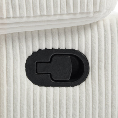 Poltrona reclinabile manuale moderna in velluto a coste, reclinabile regolabile con braccioli larghi