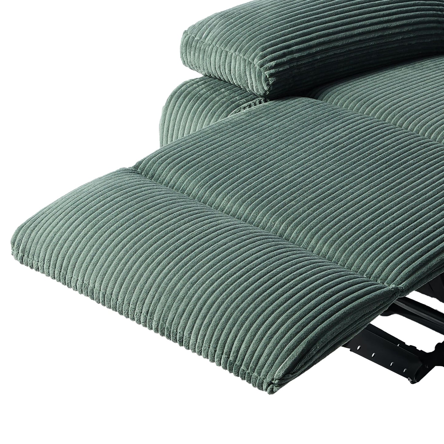 Poltrona reclinabile manuale moderna in velluto a coste, reclinabile regolabile con braccioli larghi