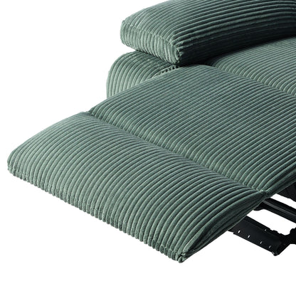 Poltrona reclinabile manuale moderna in velluto a coste, reclinabile regolabile con braccioli larghi