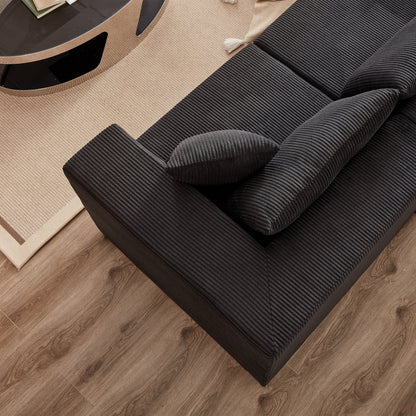 Divano componibile moderno a forma di L in velluto a coste, divano da pavimento a 4 pezzi, combinazione libera, per soggiorno, camera da letto