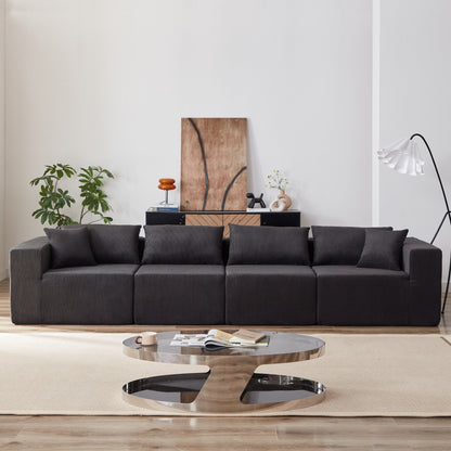 Divano componibile moderno a forma di L in velluto a coste, divano da pavimento a 4 pezzi, combinazione libera, per soggiorno, camera da letto