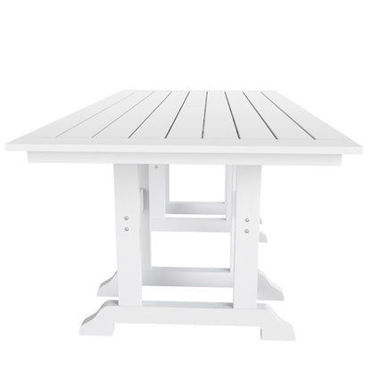 Set da pranzo da esterno ecologico per tutte le stagioni, rettangolare, Polytrends Shoreside, 7 pezzi