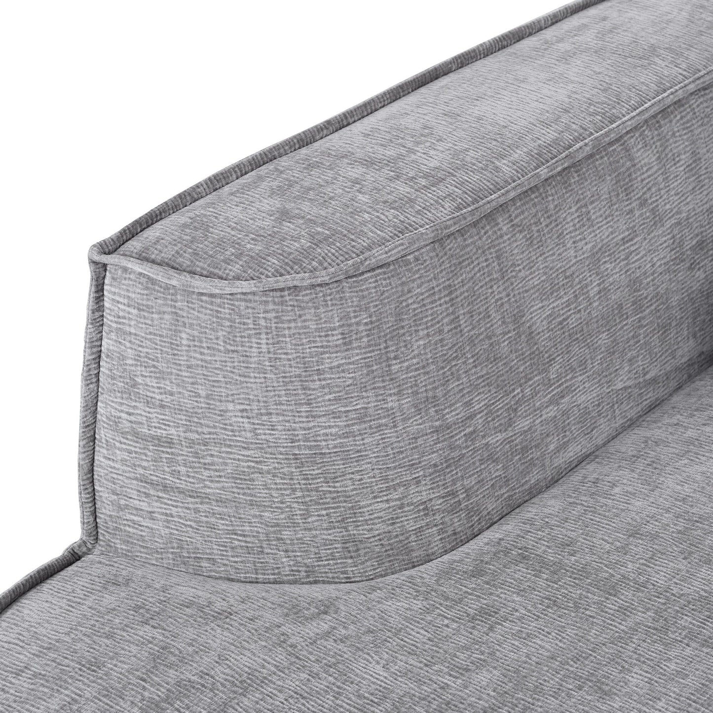 Divano componibile moderno curvo in ciniglia, divano modulare a L con 2 cuscini per soggiorno e studio