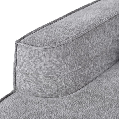 Divano componibile moderno curvo in ciniglia, divano modulare a L con 2 cuscini per soggiorno e studio